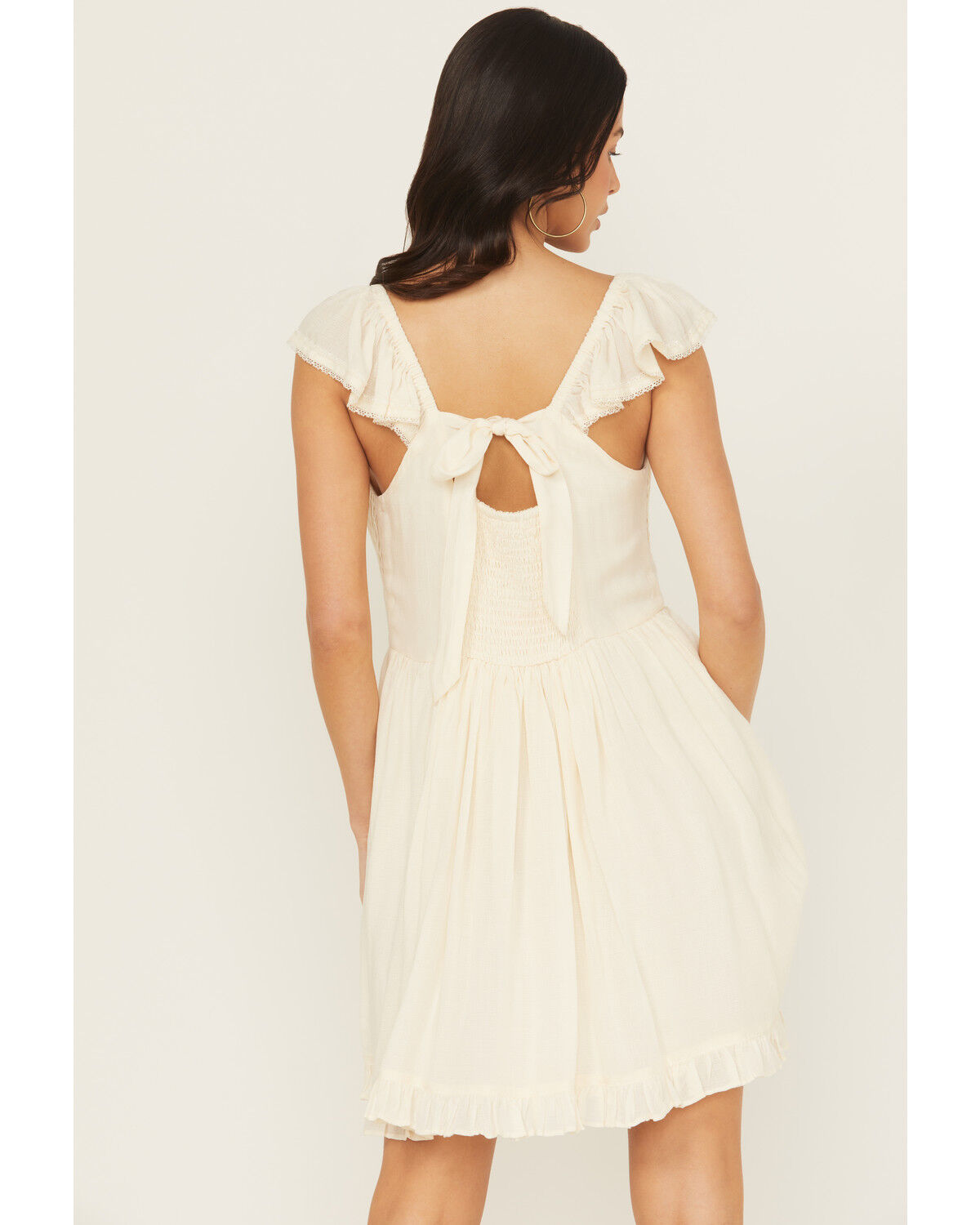 Image #4 - Shyanne Women's Tie-Back Mini Dress, Cream, hi-res