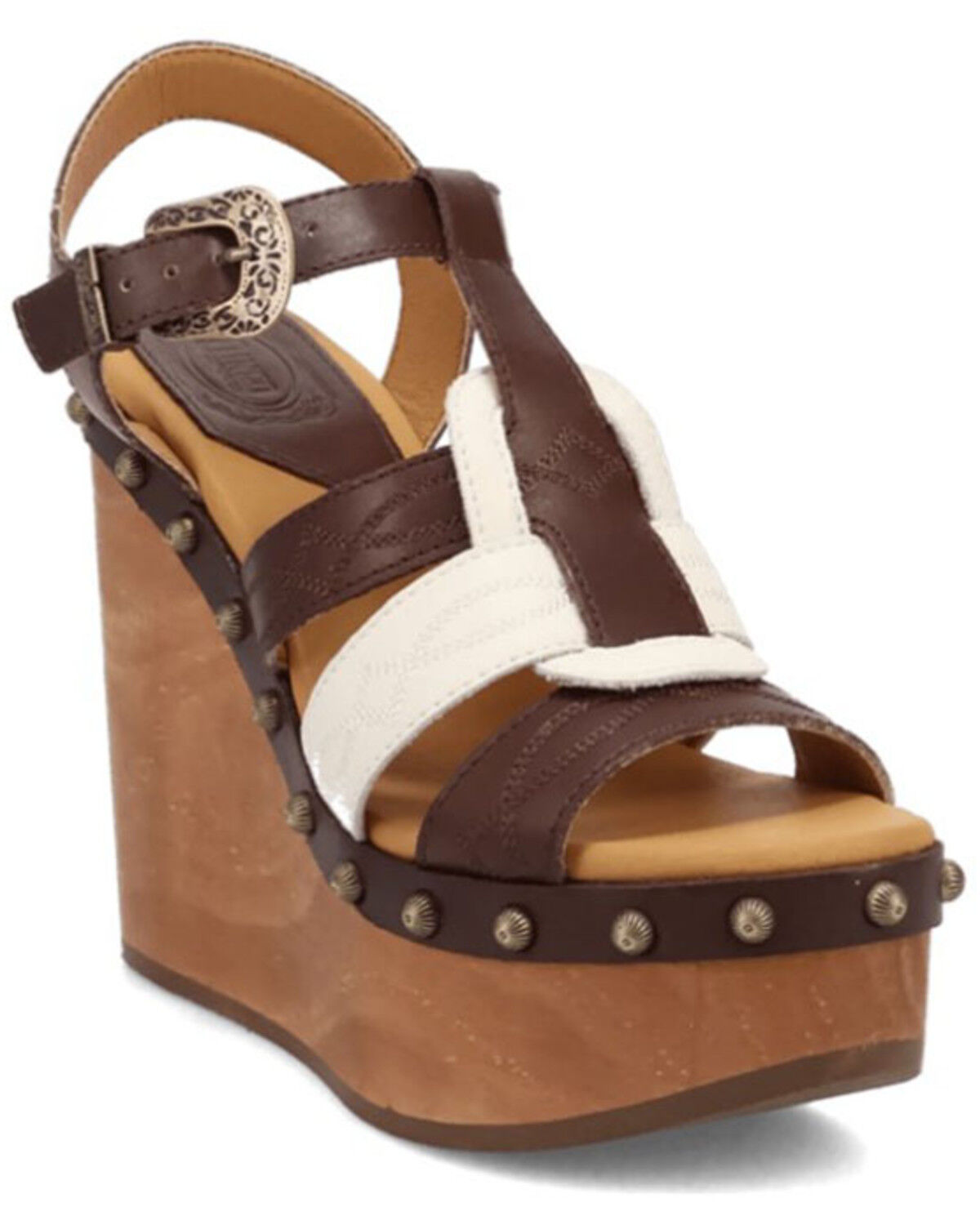 Image #1 - Dingo Women's Cosmo Wooden Sandals, Brown, hi-res