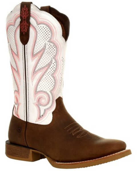 Durango Women's Lady Rebel Western Performance Boots - Broad Square Toe, Brown, hi-res
