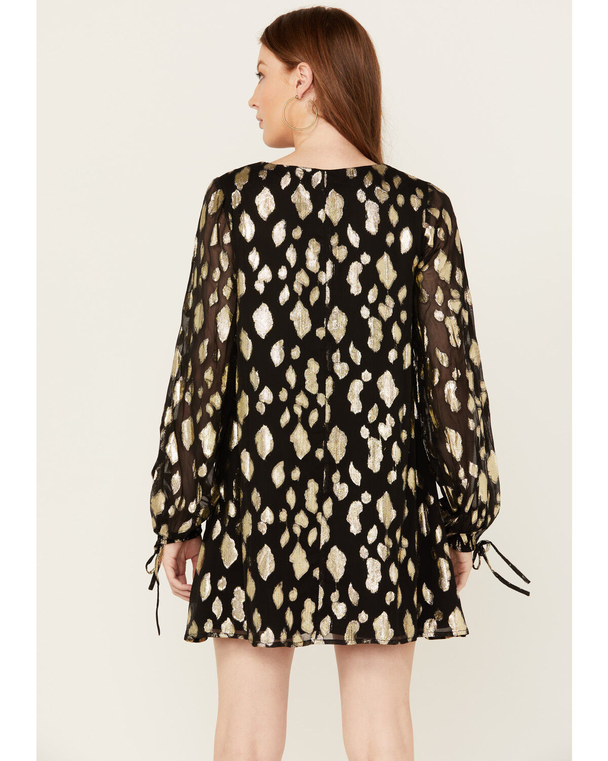 Image #4 - En Creme Women's Long Sleeve Mini Dress, Black, hi-res