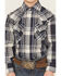 Image #3 - Ely Walker Boys' Plaid Print Long Sleeve Snap Western Shirt, Navy, hi-res