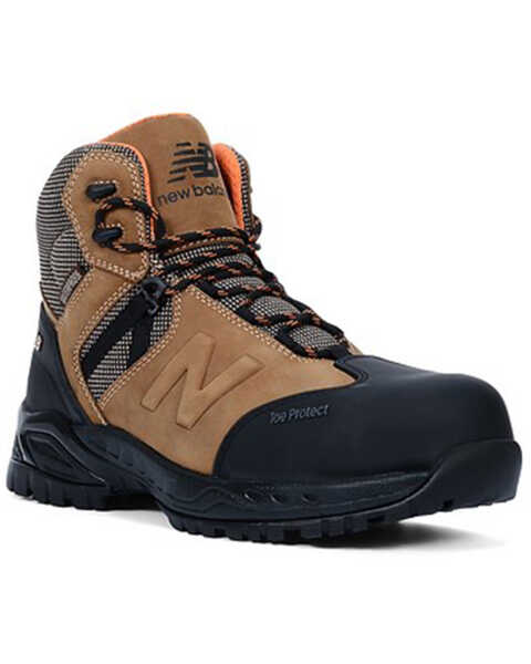 Image #1 - New Balance Men's Allsite Lace-Up Waterproof Work Boots - Composite Toe, Brown, hi-res