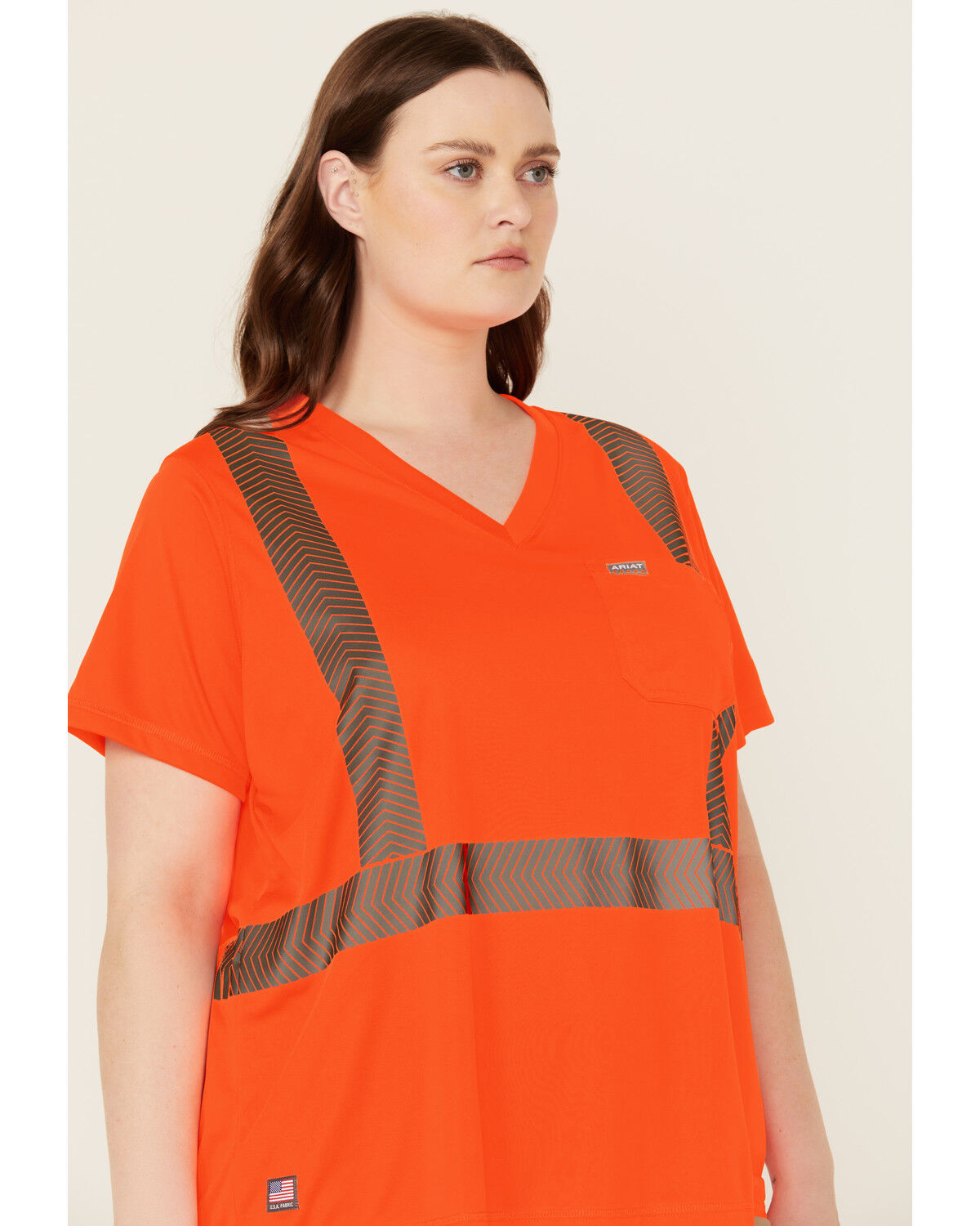 Image #4 - Ariat Women's Rebar Hi-Vis ANSI Short Sleeve T-Shirt - Plus, Bright Orange, hi-res