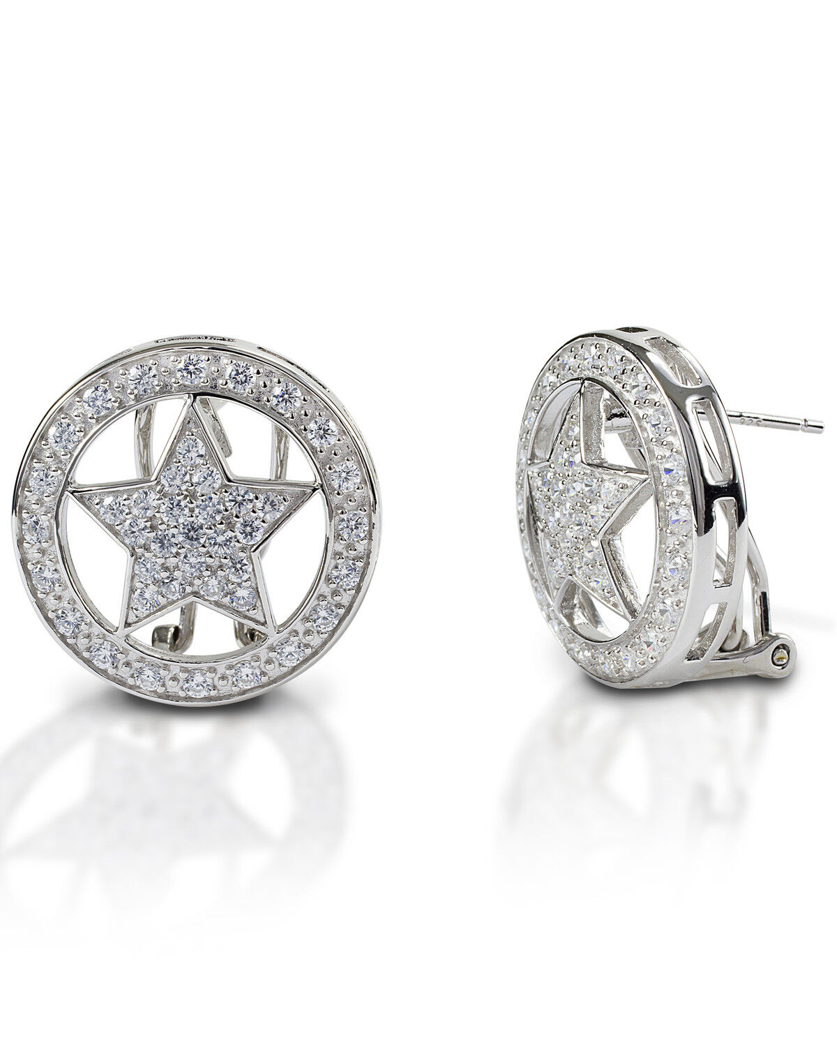 Image #1 - Kelly Herd Women's Large Star Earrings, Silver, hi-res