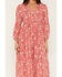 Image #3 - Panhandle Slim Women's Floral Paisley Print Long Sleeve Midi Dress, Red, hi-res