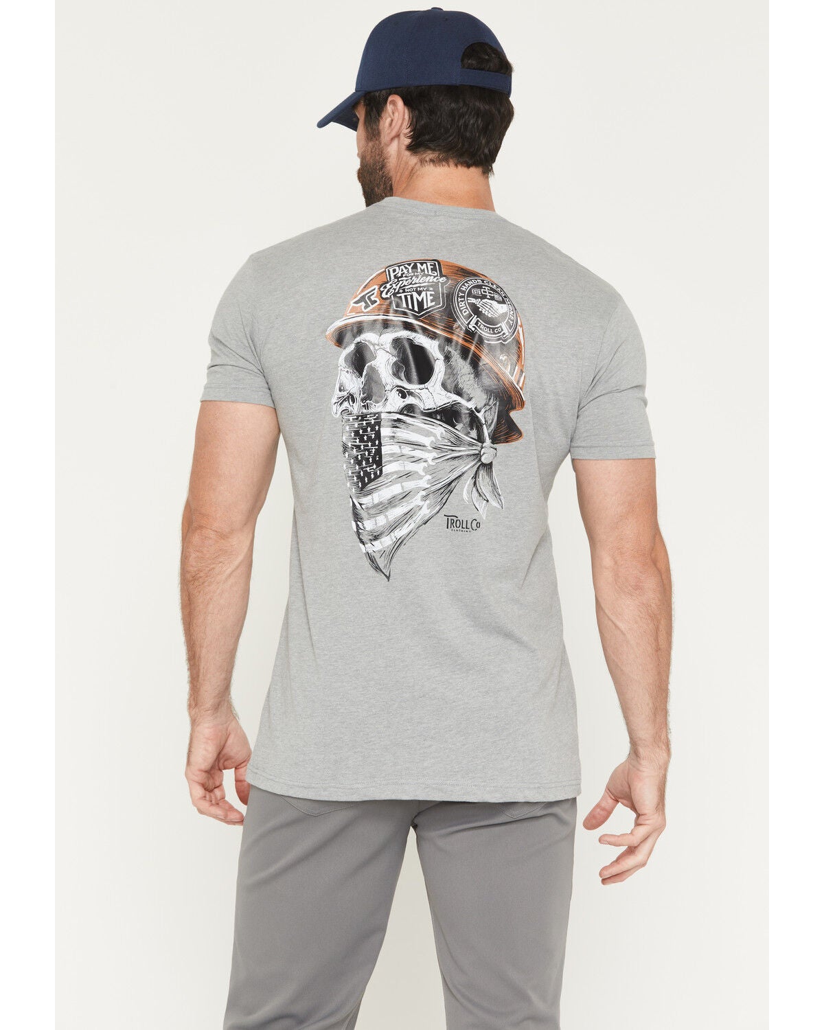 Image #1 - Troll Co Men's Headstrong Short Sleeve Graphic T-Shirt, Heather Grey, hi-res