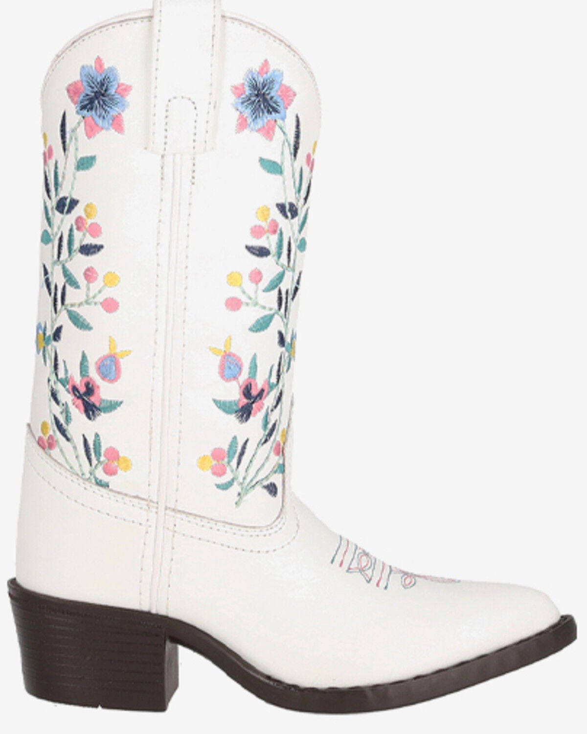 Image #2 - Smoky Mountain Girls' Lacey Western Boots - Round Toe, White, hi-res