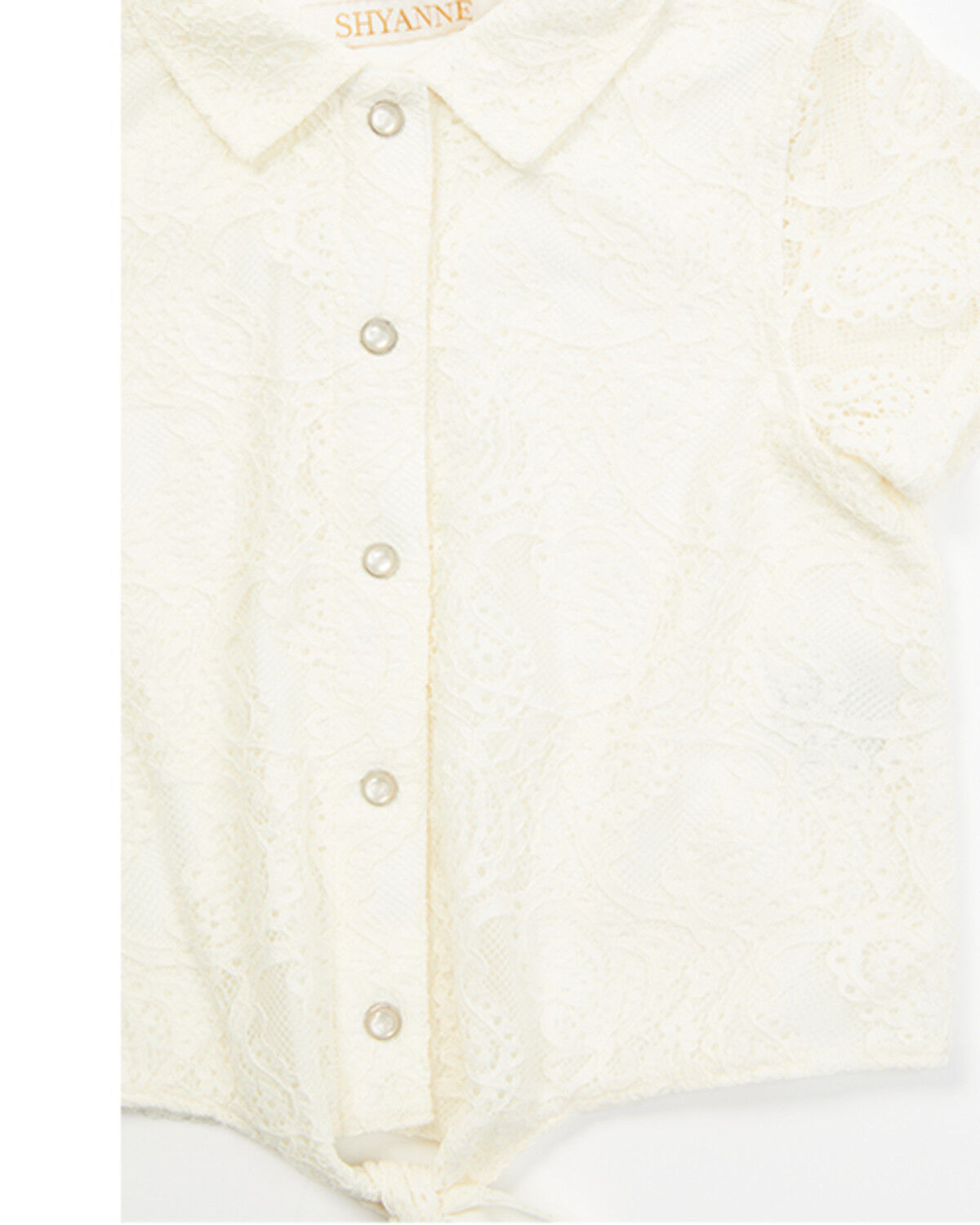 Image #2 - Shyanne Toddler Girls' Aspen Lace Button-Down Tie Front Top, Off White, hi-res