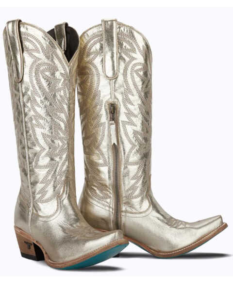 Lane Women's Smokeshow Metallic Tall Western Boots - Snip Toe, Gold, hi-res