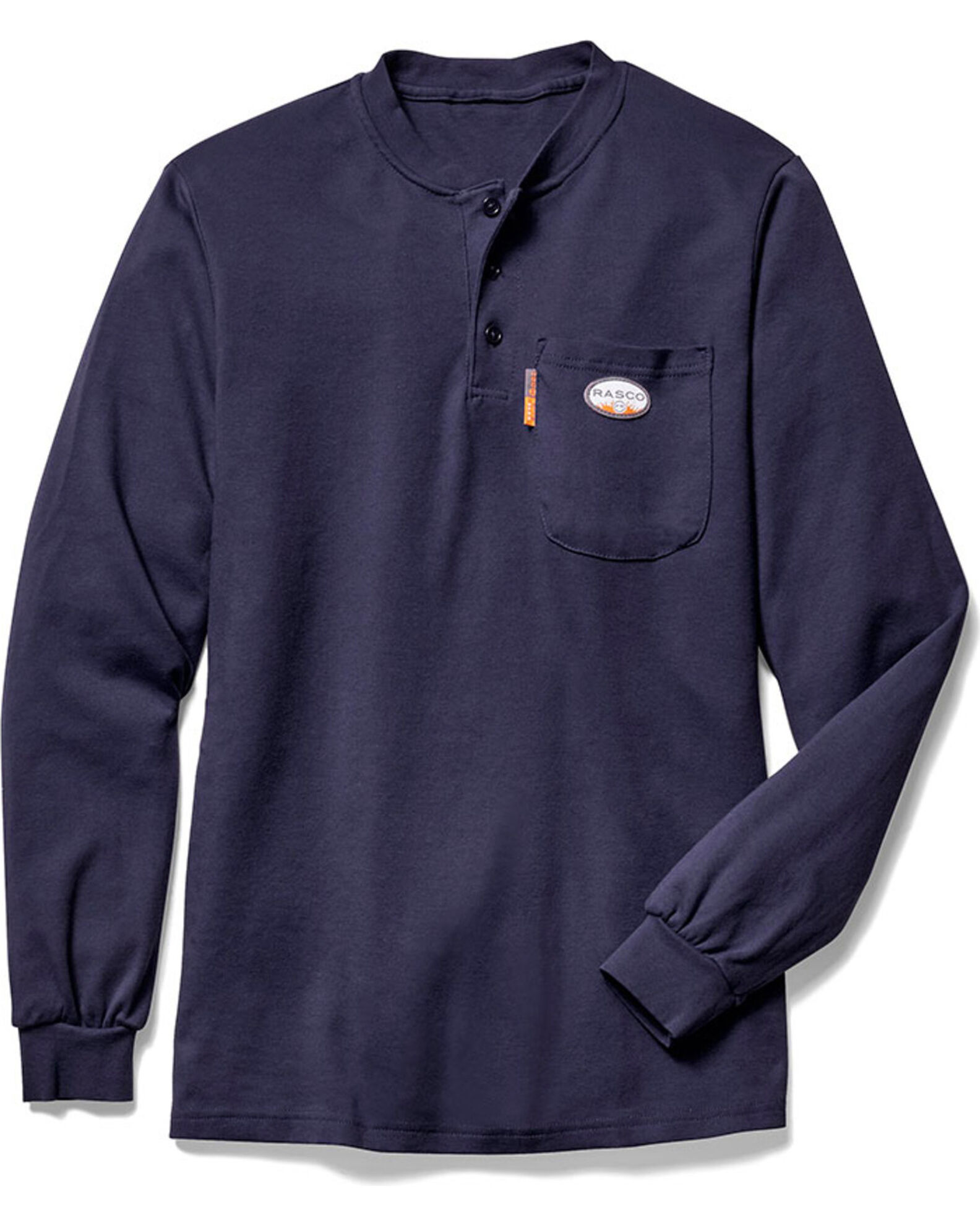 Image #1 - Rasco Men's FR Long Sleeve Henley T-Shirt, Navy, hi-res
