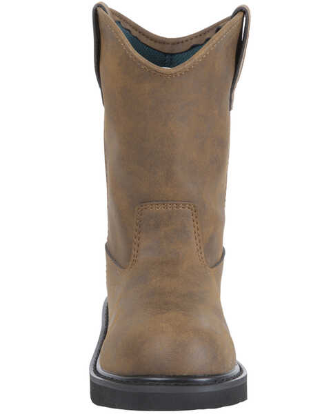 Image #4 - Georgia Boot Boys' Pull On Work Boots - Round Toe, Brown, hi-res