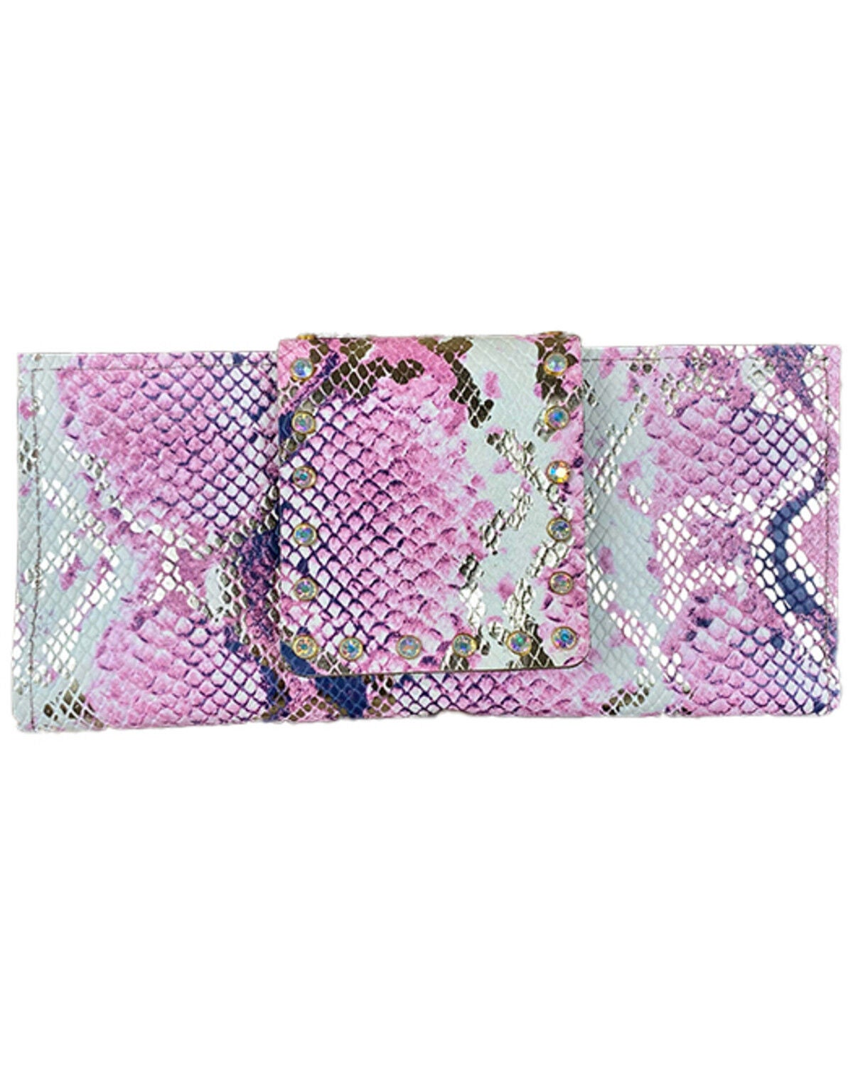 Keep It Gypsy Women's Snake Print Clutch, Pink, hi-res
