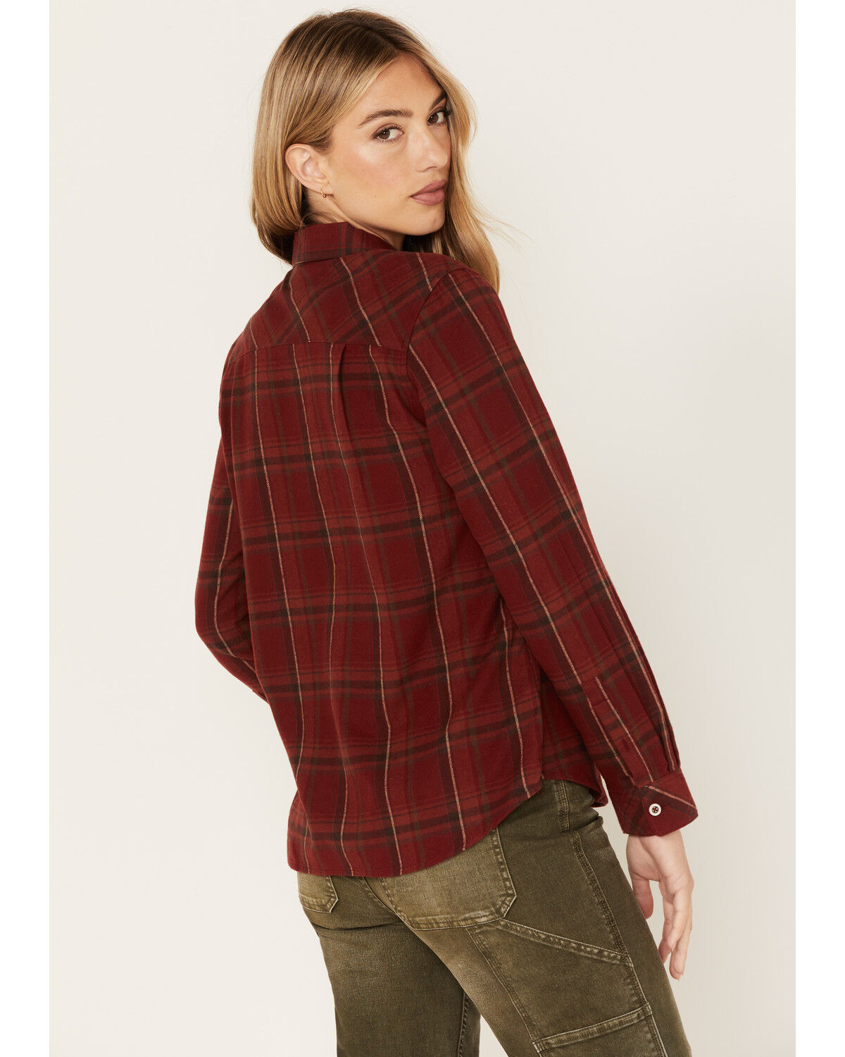 Image #4 - North River Women's Plaid Print Long Sleeve Button Down Flannel Shirt, Rust Copper, hi-res