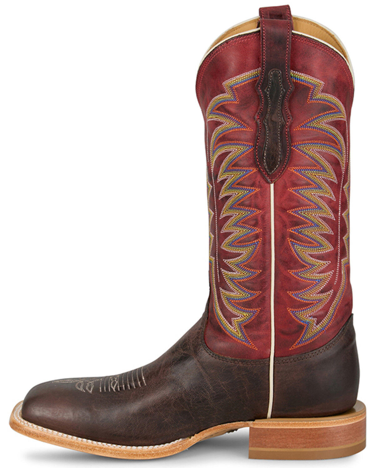 Image #3 - Justin Men's Burchett Western Boots - Square Toe, Chocolate, hi-res
