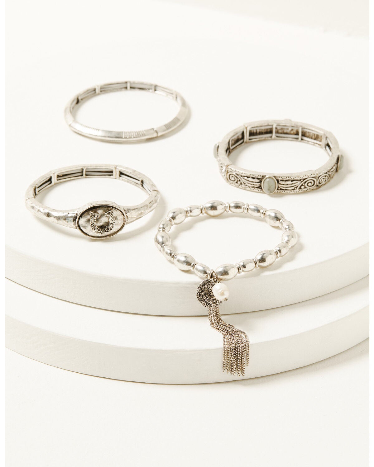 Image #1 - Shyanne Women's Gemma Stretch Bracelet Set - 4 Piece, Silver, hi-res