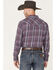Image #4 - Cody James Men's Mountaintop Large Plaid Print Pearl Snap Western Flannel Shirt , Purple, hi-res