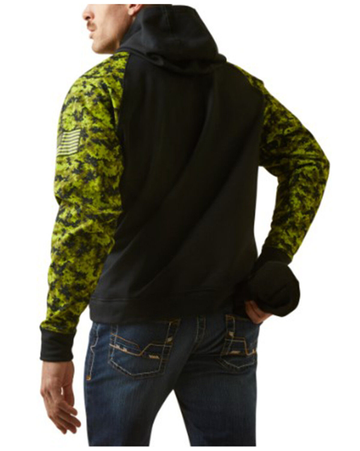 Image #2 - Ariat Men's FR DuraStretch Patriot Hoodie, Black, hi-res