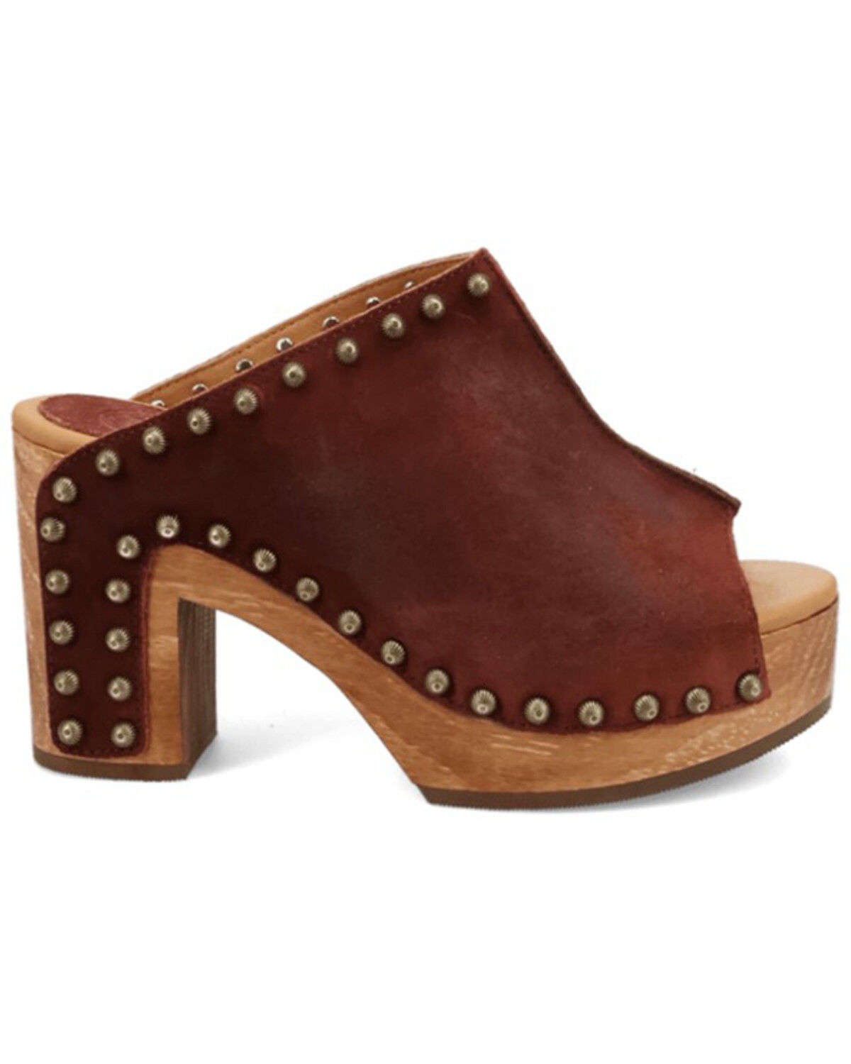 Image #2 - Dingo Women's Echo Wooden Sandals, Wine, hi-res