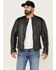 Image #1 - Maruitius Leather Men's Plexo Gray Zip-Front Leather Moto Jacket , Grey, hi-res