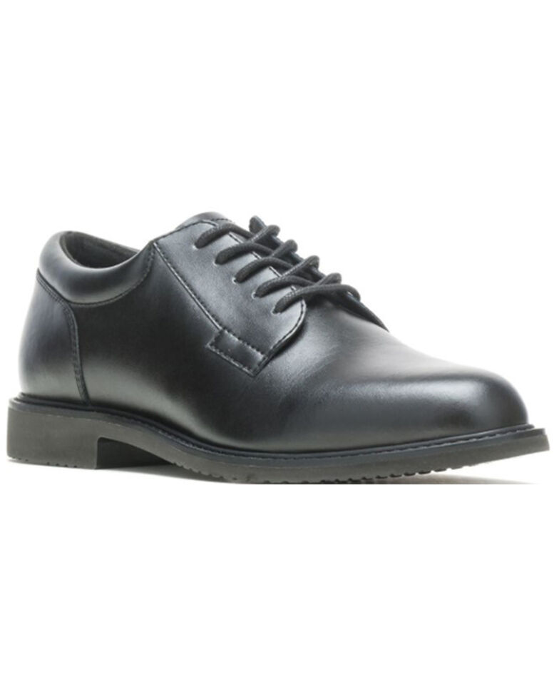 Bates Men's Sentry High Shine LUX Lace-Up Work Oxford Shoes - Round Toe, Black, hi-res