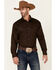 Roper Men's Amarillo Collection Solid Long Sleeve Western Shirt, Brown, hi-res