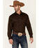 Image #1 - Roper Men's Amarillo Collection Solid Long Sleeve Western Shirt, Brown, hi-res