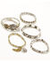 Image #1 - Shyanne Women's Desert Rose Antique Stretch Bracelet Set - 5 Piece, Gold, hi-res