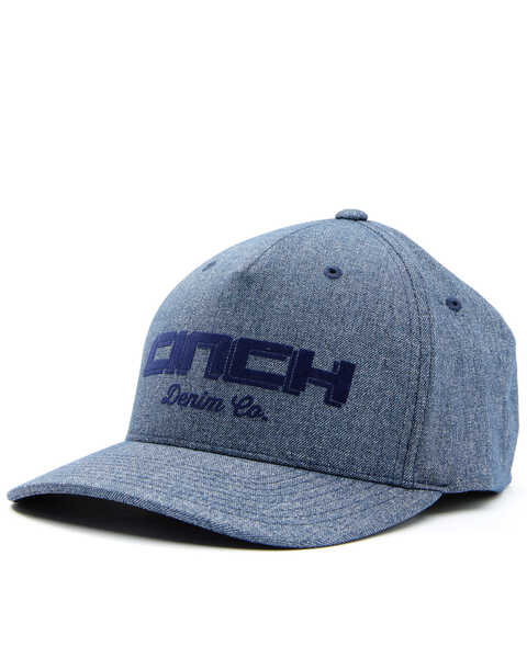 Cinch Men's Navy Embroidered Logo Fitted Flex-Fit Ball Cap , Navy, hi-res