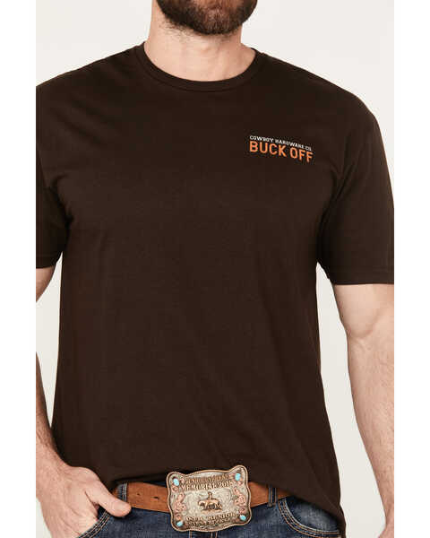 Image #3 - Cowboy Up Men's Buck Off Short Sleeve Graphic T-Shirt, Brown, hi-res