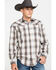 Roper Men's Brown Large Plaid Long Sleeve Western Shirt , Brown, hi-res