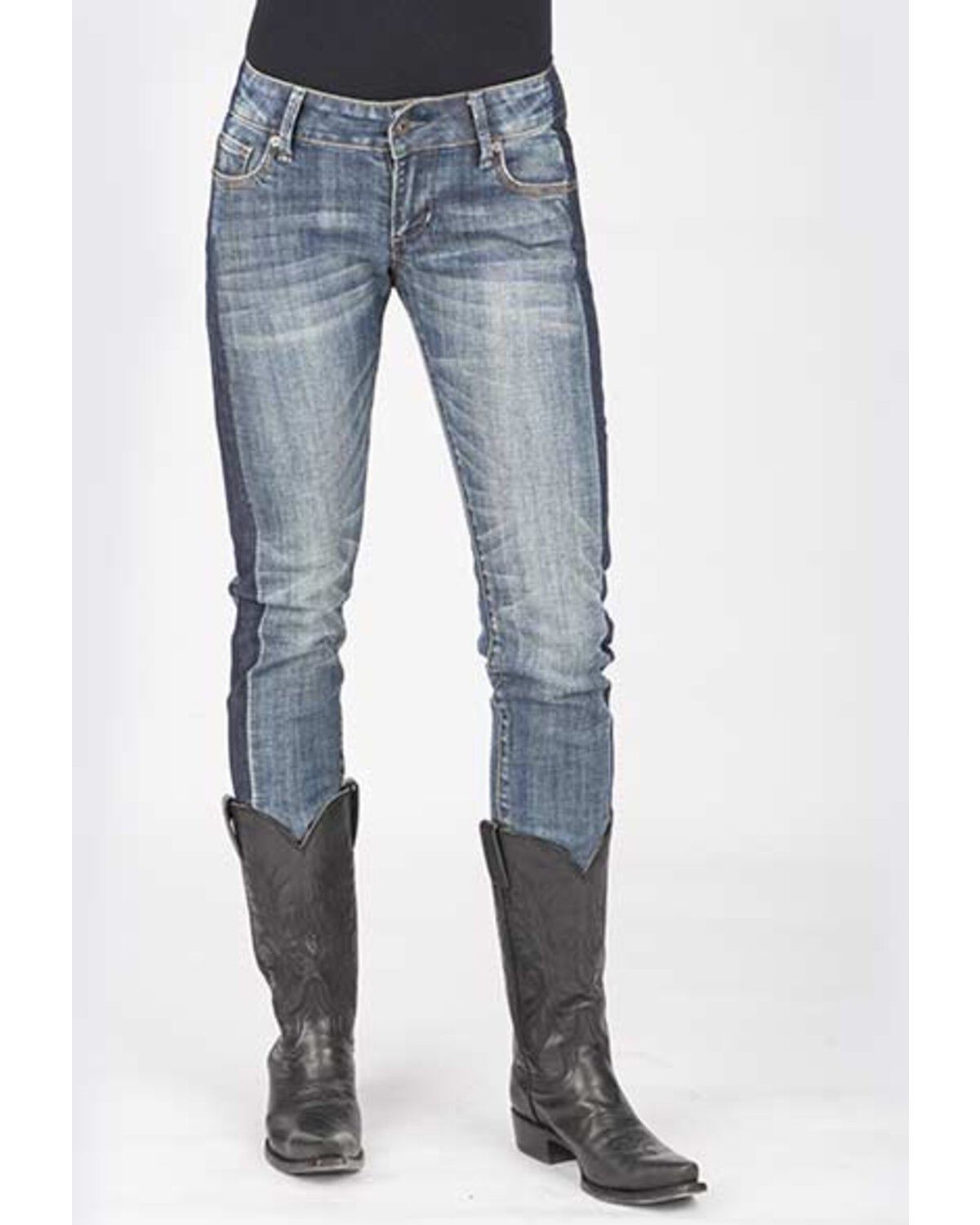 Image #3 - Stetson Women's 503 pixie Stix Fit Straight Leg Jeans, Blue, hi-res