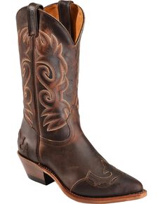 Boulet Fancy Cutout Cowgirl Boots - Pointed Toe, Copper, hi-res
