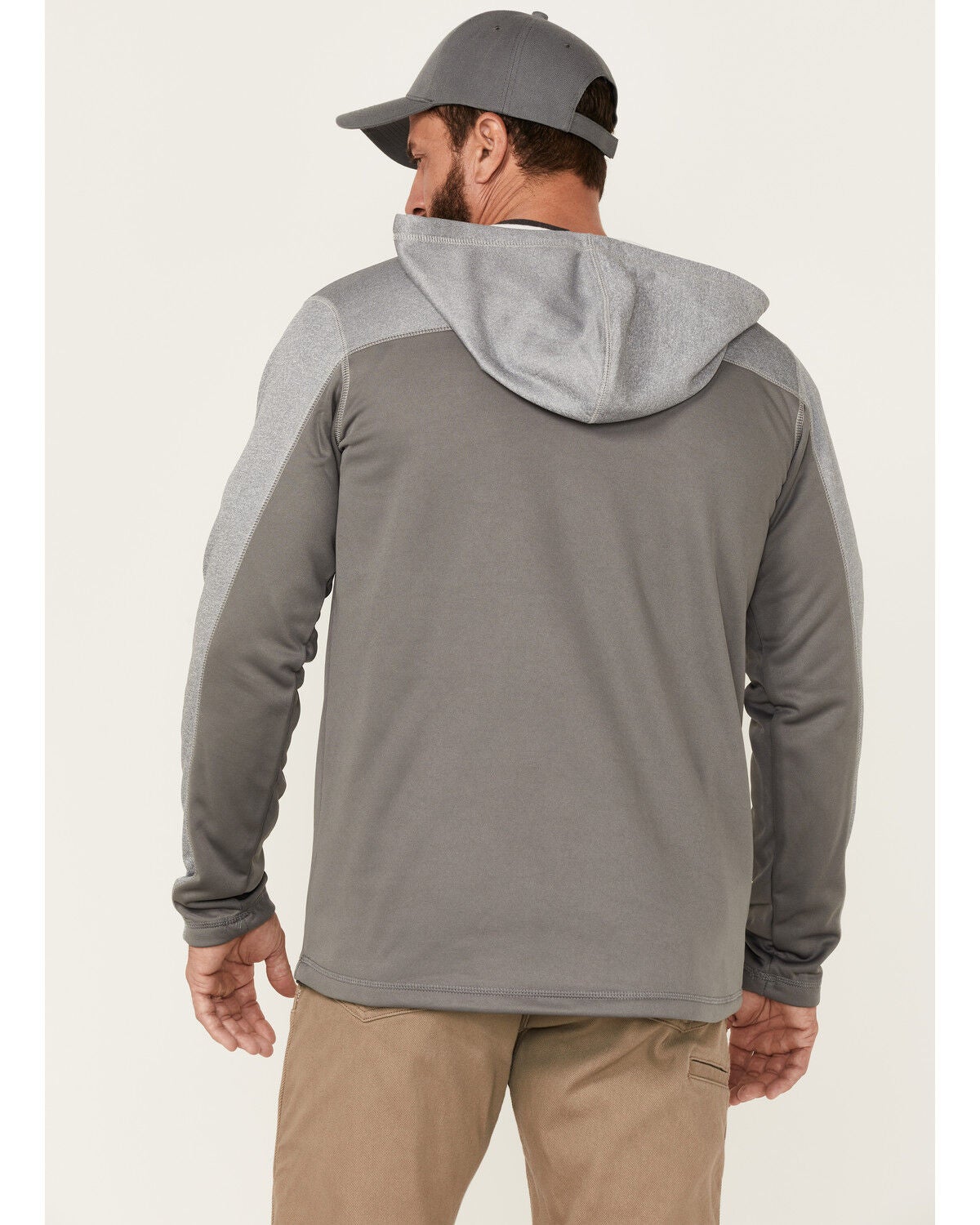 Image #4 - Browning Men's Gray Hayes 1/4 Zip Front Hooded Pullover, , hi-res