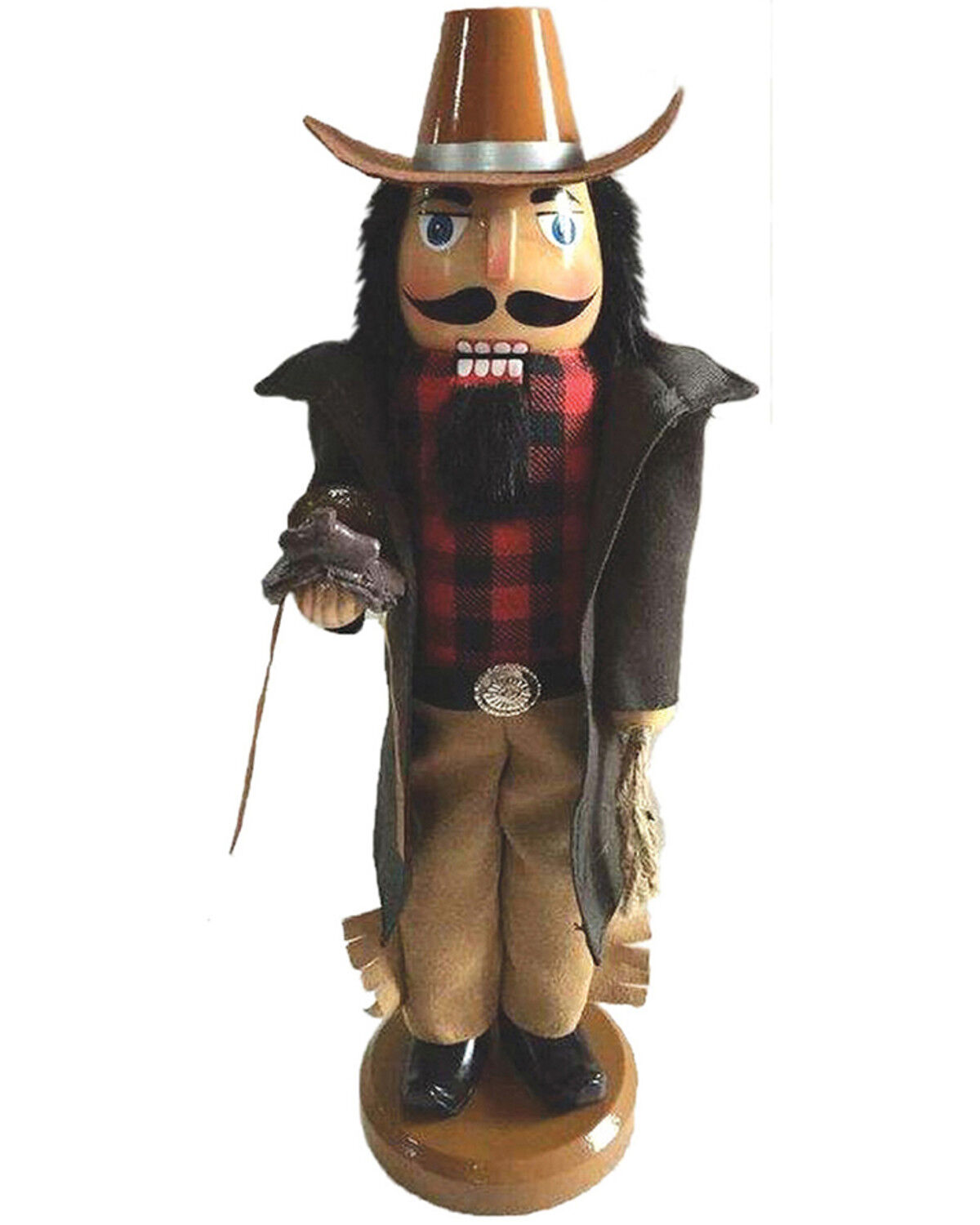 Image #1 - Santa's Workshop 14" Leather Duster Cowboy Nutcracker, Brown, hi-res
