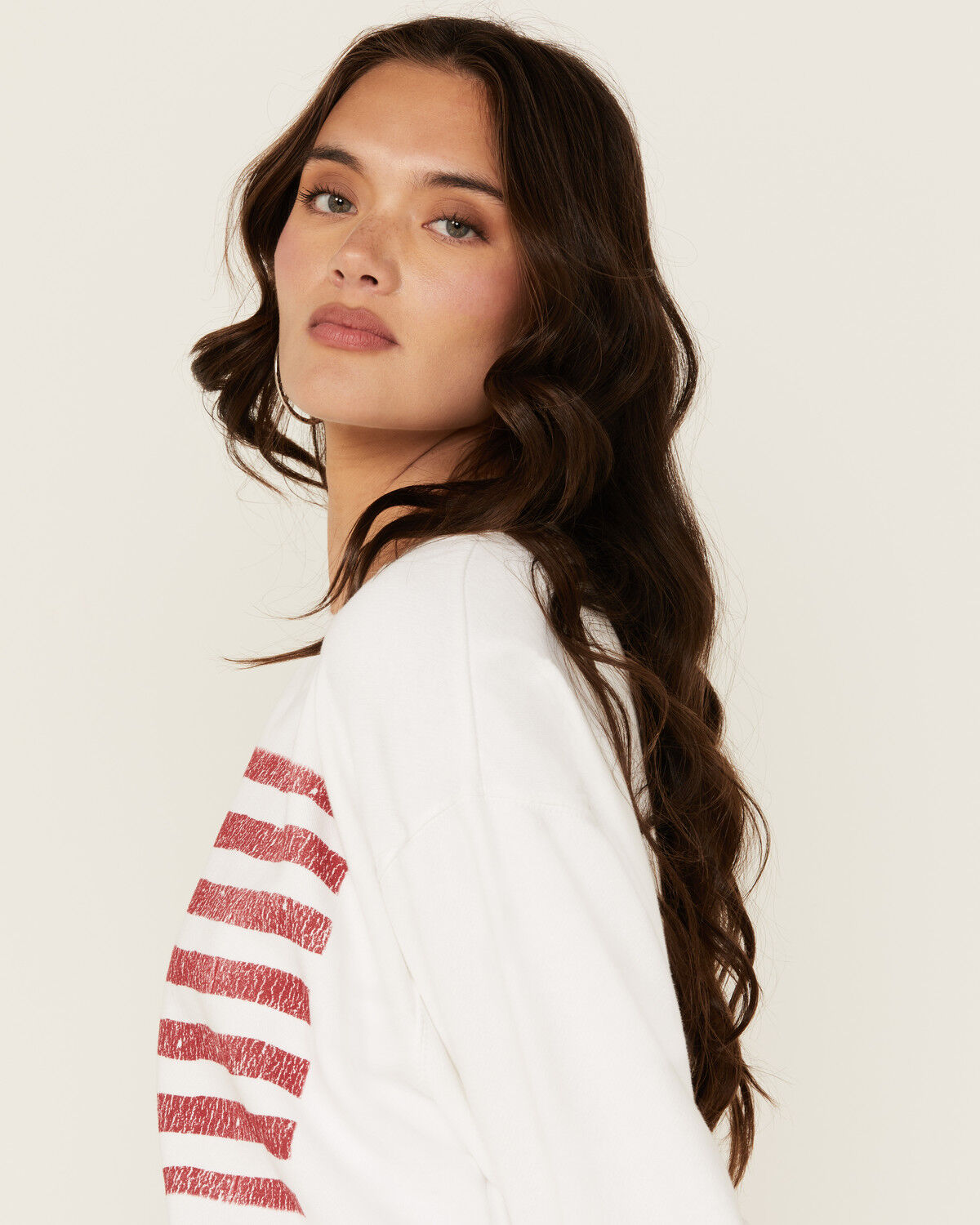 Image #2 - Show Me Your Mumu Women's American Flag Sweatshirt, White, hi-res