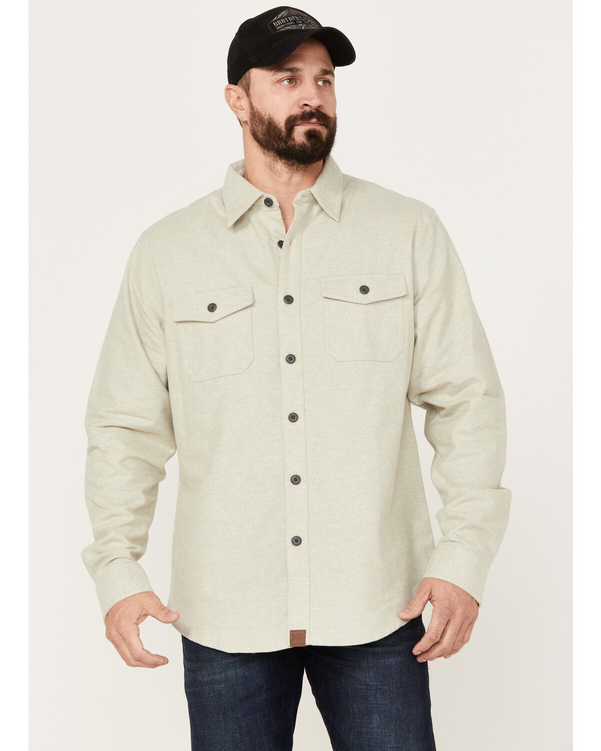 Dakota Grizzly Men's Major Long Sleeve Button-Down Flannel Shirt, Natural, hi-res