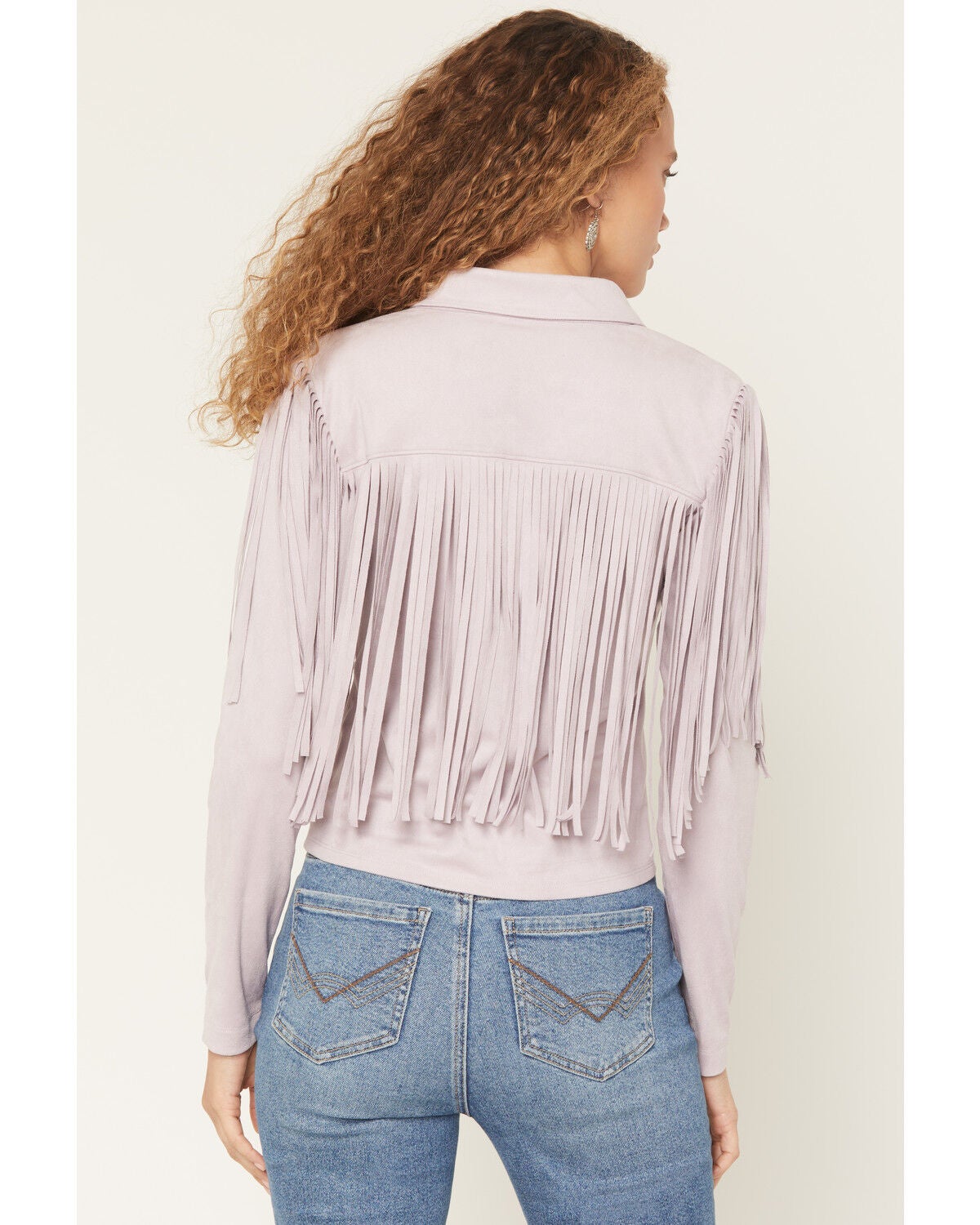 Image #4 - Idyllwind Women's Twinpines Faux Suede Button-Down Tie-Front Top, Lilac, hi-res