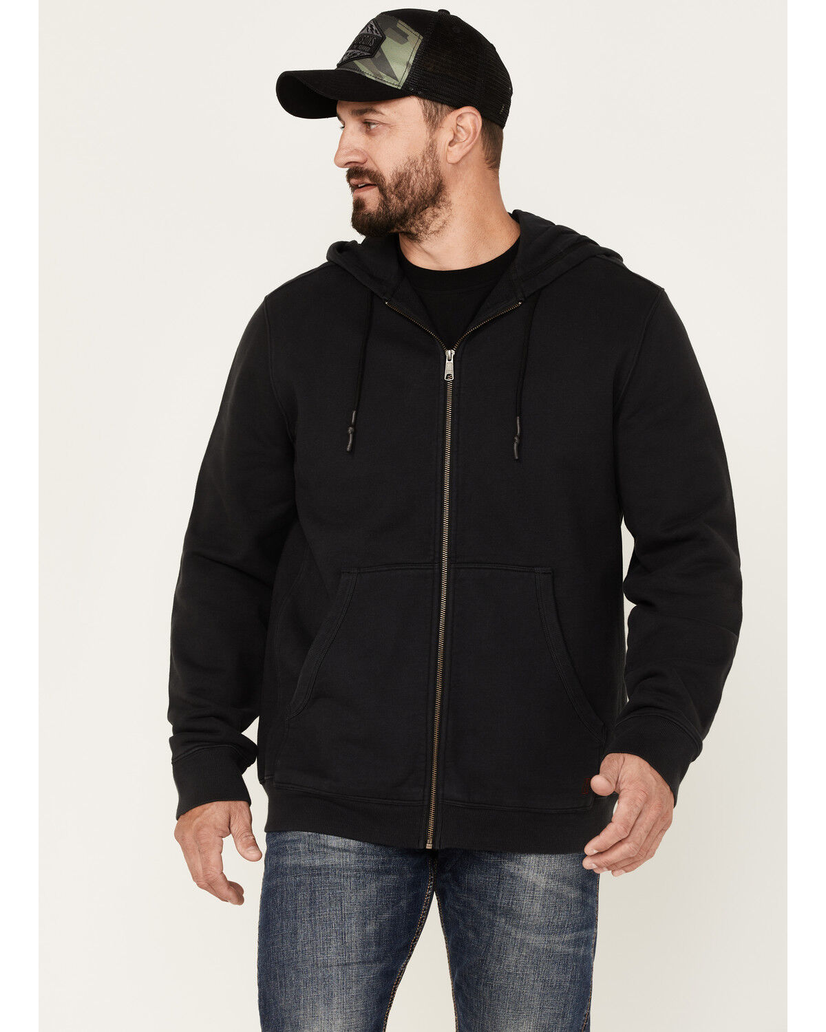 Image #1 - Brothers and Sons Heavy Weathered Hooded Jacket, Black, hi-res