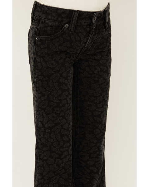 Image #2 - Rock & Roll Denim Girls' Cheetah Print Trouser Jeans , Black, hi-res