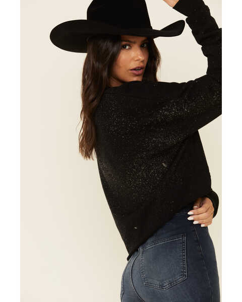 Ruby's Rubbish Women's Bleach Splatter Mamacita Graphic Cropped Pullover Sweatshirt , Black, hi-res