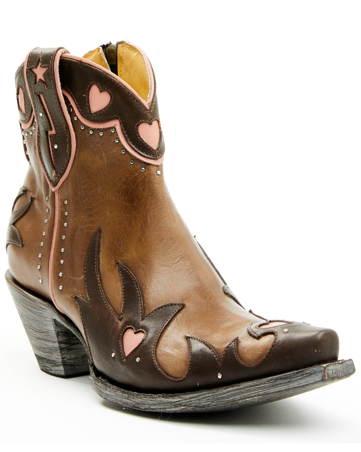 Image #1 - Yippee Ki Yay by Old Gringo Women's Love & Paranoia Western Booties - Snip Toe, Pink, hi-res