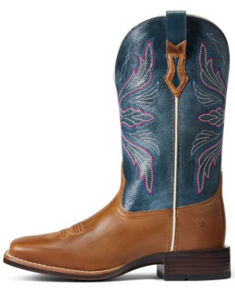 Image #2 - Ariat Women's Almond Buff & Baby Blue Eyes Edgewood Bantamweight Western Performance Boots - Broad Square Toe , Brown, hi-res