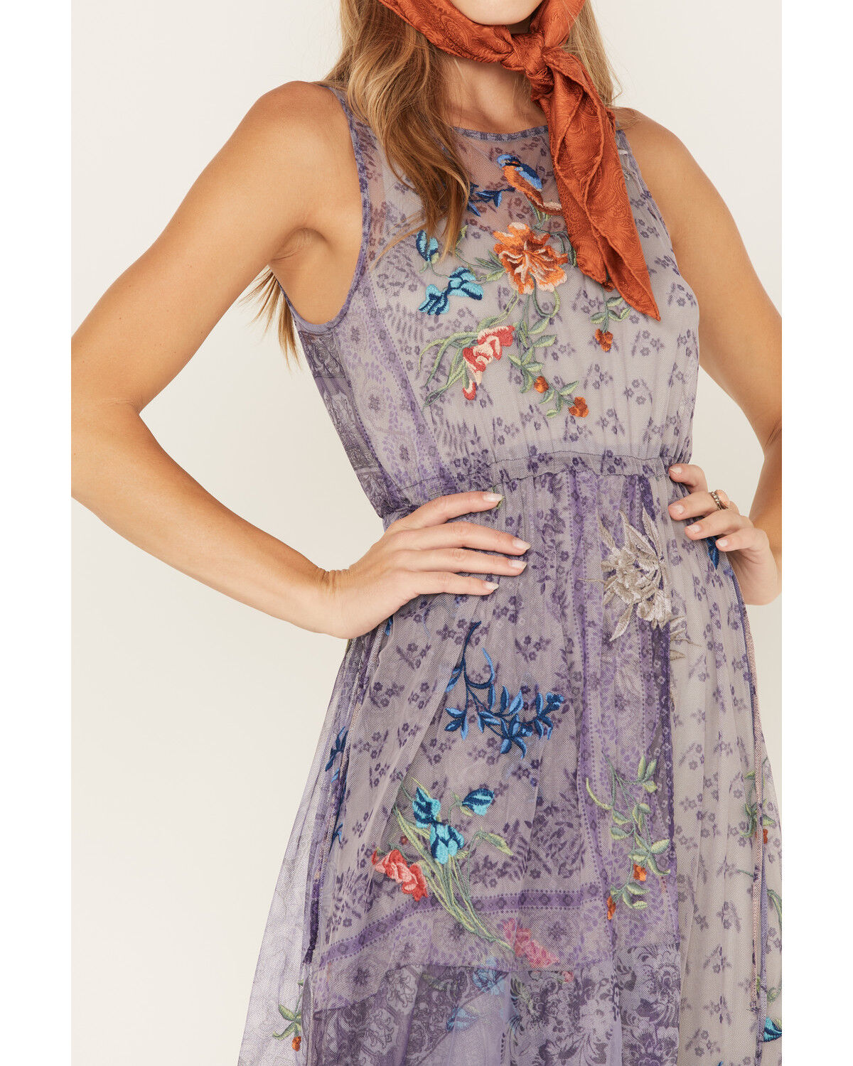 Image #3 - Johnny Was Women's Silvana Mesh Midi Dress, No Color, hi-res