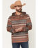 Image #1 - RANK 45&reg; Men's Stone Mesa Southwestern Print Tech Hooded Long Sleeve Shirt, Brown, hi-res