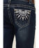 Shyanne Girls' Medium Wash Southwestern Dreamcatcher Pocket Bootcut Jeans - Big , Blue, hi-res