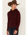 RANK 45 Women's Technical Waffle Knit Hooded Top, Burgundy, hi-res