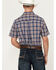 Image #4 - Cody James Men's Tequila Sunrise Plaid Print Short Sleeve Button-Down Stretch Western Shirt , Navy, hi-res