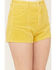 Image #2 - Rolla's Women's High Rise Corduroy Duster Shorts, Yellow, hi-res