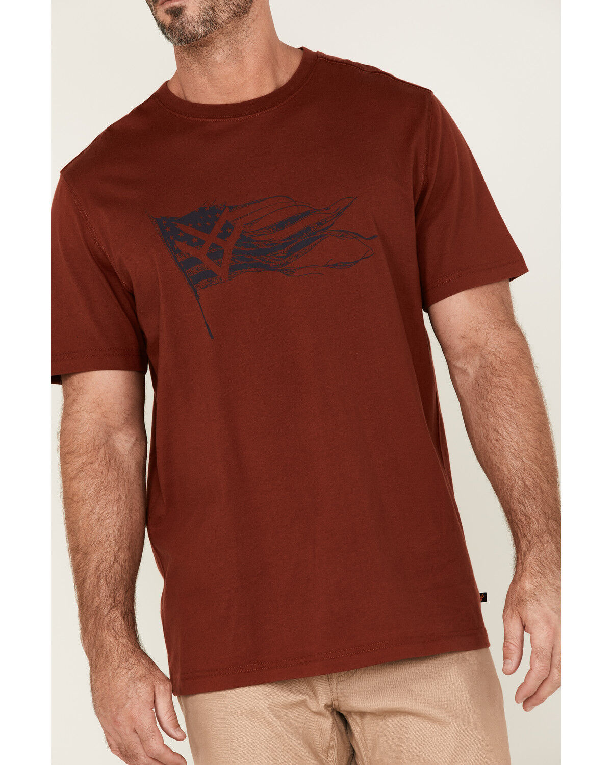 Image #3 - Hawx Men's Flying Flag Graphic Work T-Shirt, Dark Red, hi-res