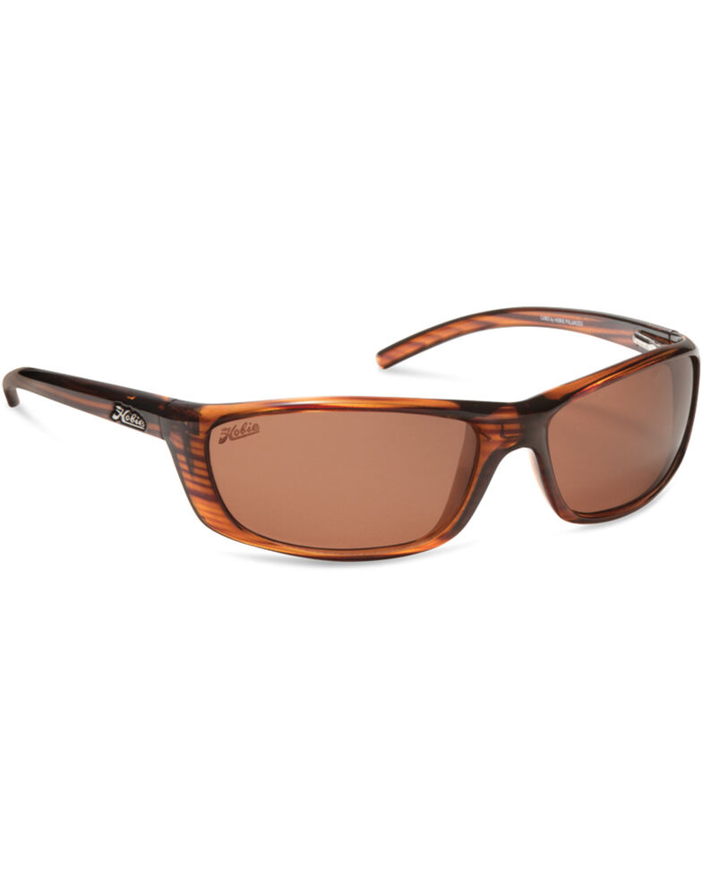 Hobie Men's Shiny Brown Wood Grain Polarized Cabo Sunglasses , Brown, hi-res